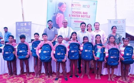 Anshul Garg Mohan - Mr. Ashutosh Gupta - SDM Noida and The Akshaya Patra Foundation - Supports 500 Govt. School Students With Bags And Bottles