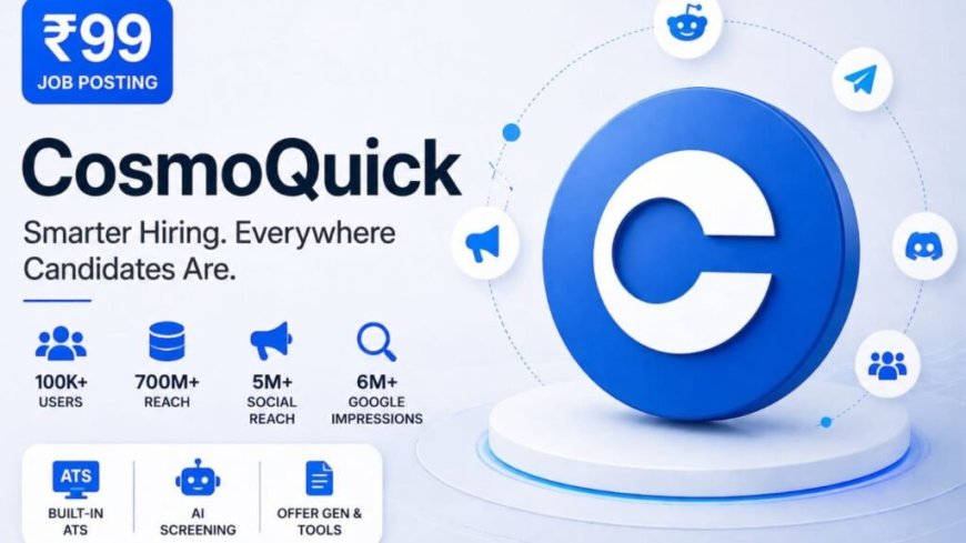 CosmoQuick Launches ₹99 Job Posting Offer With ATS, AI Screening and Massive Off-Platform Distribution