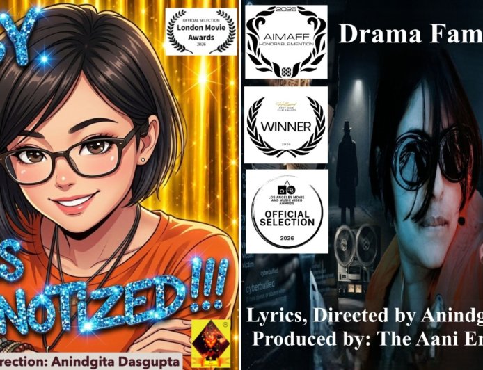 Anindgita Dasgupta's Music Videos Continue Global Success with Multiple International Film Festival  Honours in  Hollywood , London , Los Angels , Greece 2026