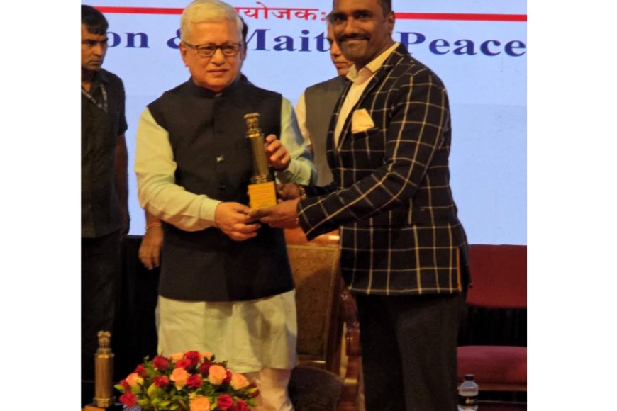 Social Activist Dr. Binu Varghese Honoured with National Excellence Award by Maharashtra Governor Jishnu Dev Varma