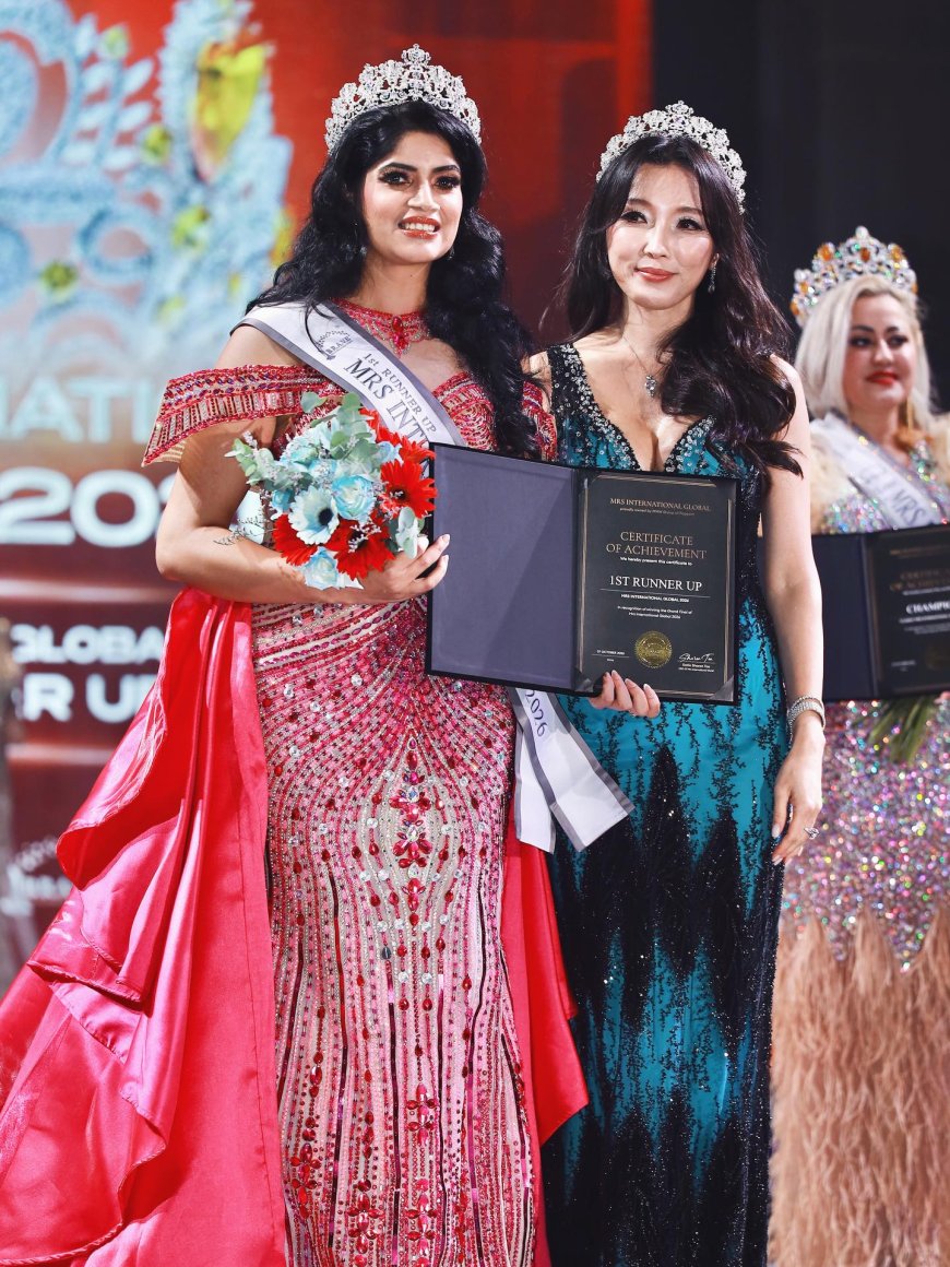 Geetanjali Arora Makes India Proud with First Runner-Up Title at Mrs International Global 2026